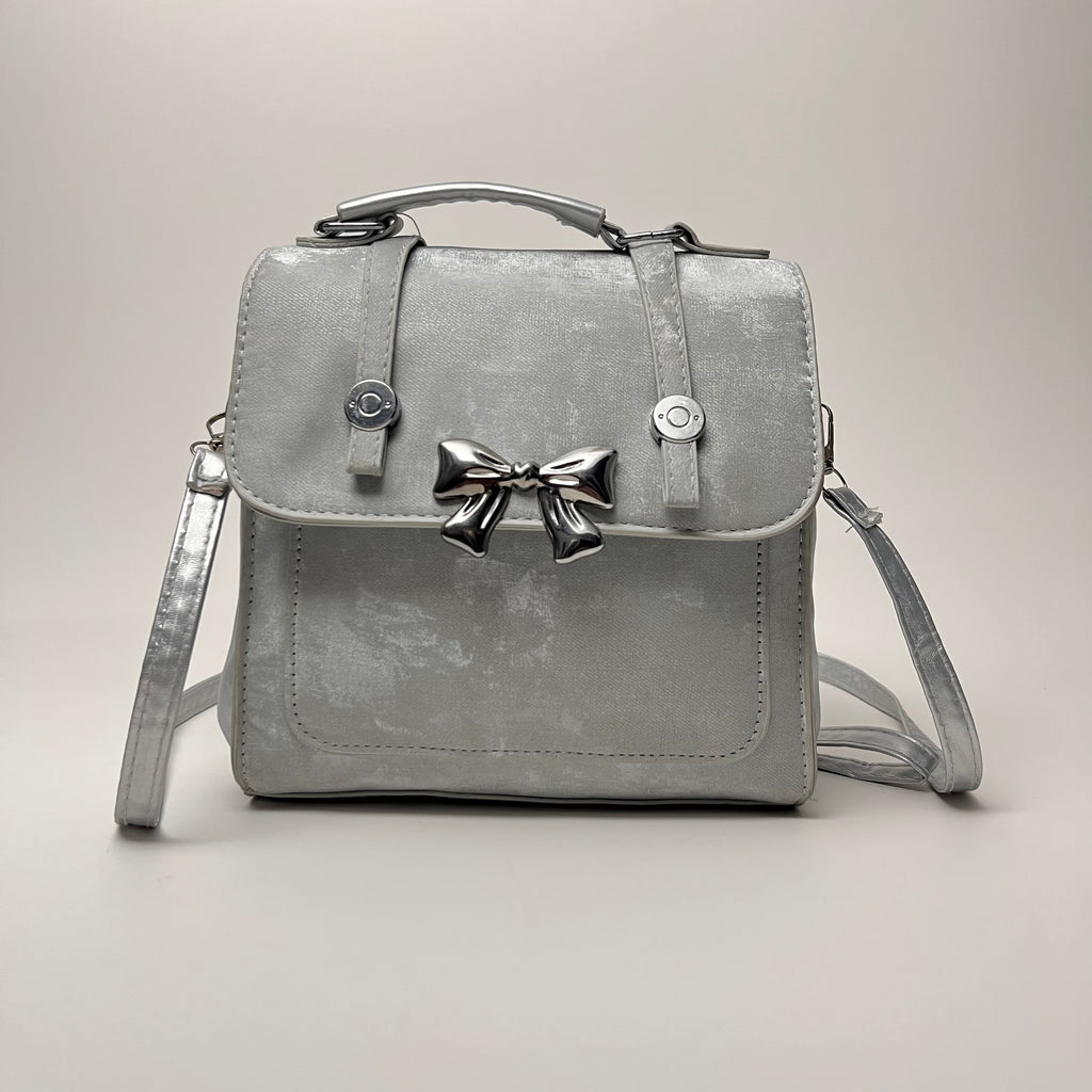 Silver Bow Mini Satchel