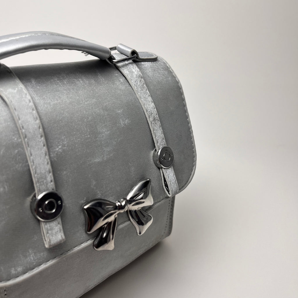 Silver Bow Mini Satchel