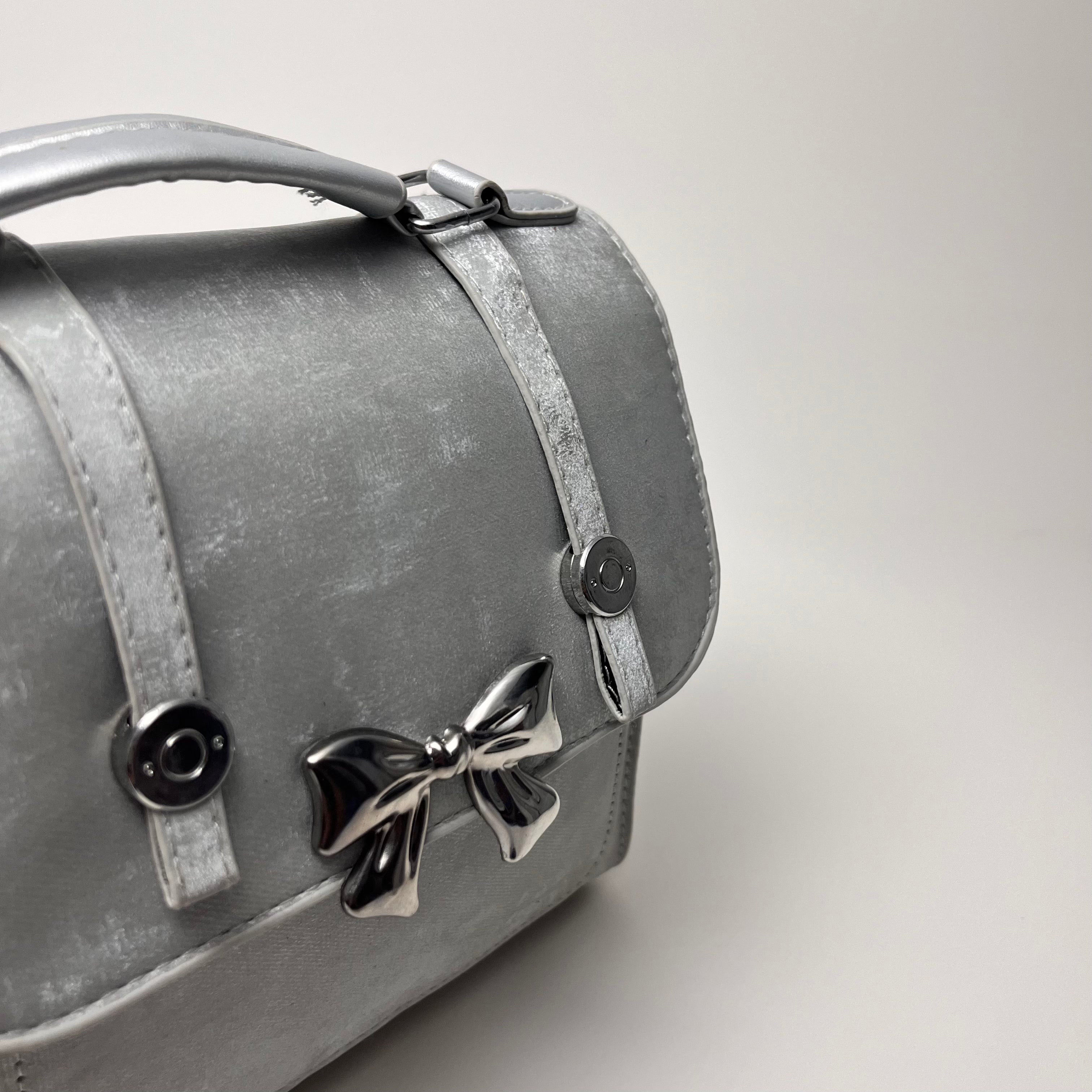 Silver Bow Mini Satchel