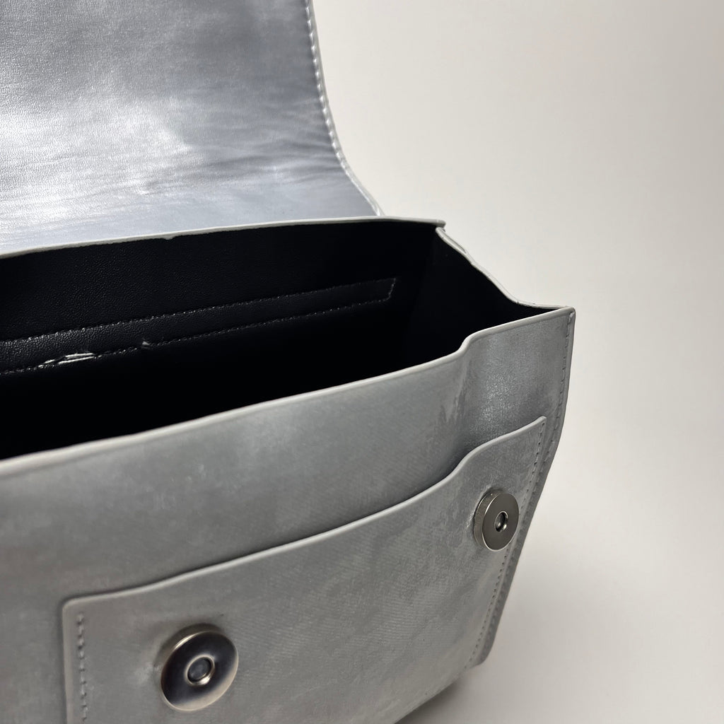 Silver Bow Mini Satchel