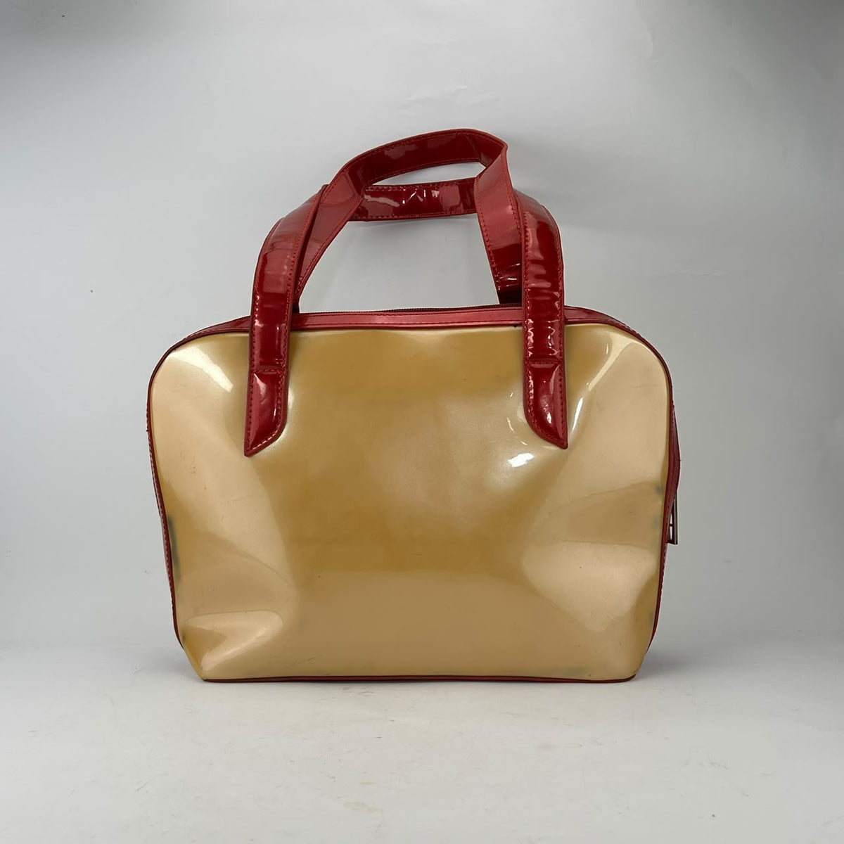 Gucci Tan Patent Square-G Satchel