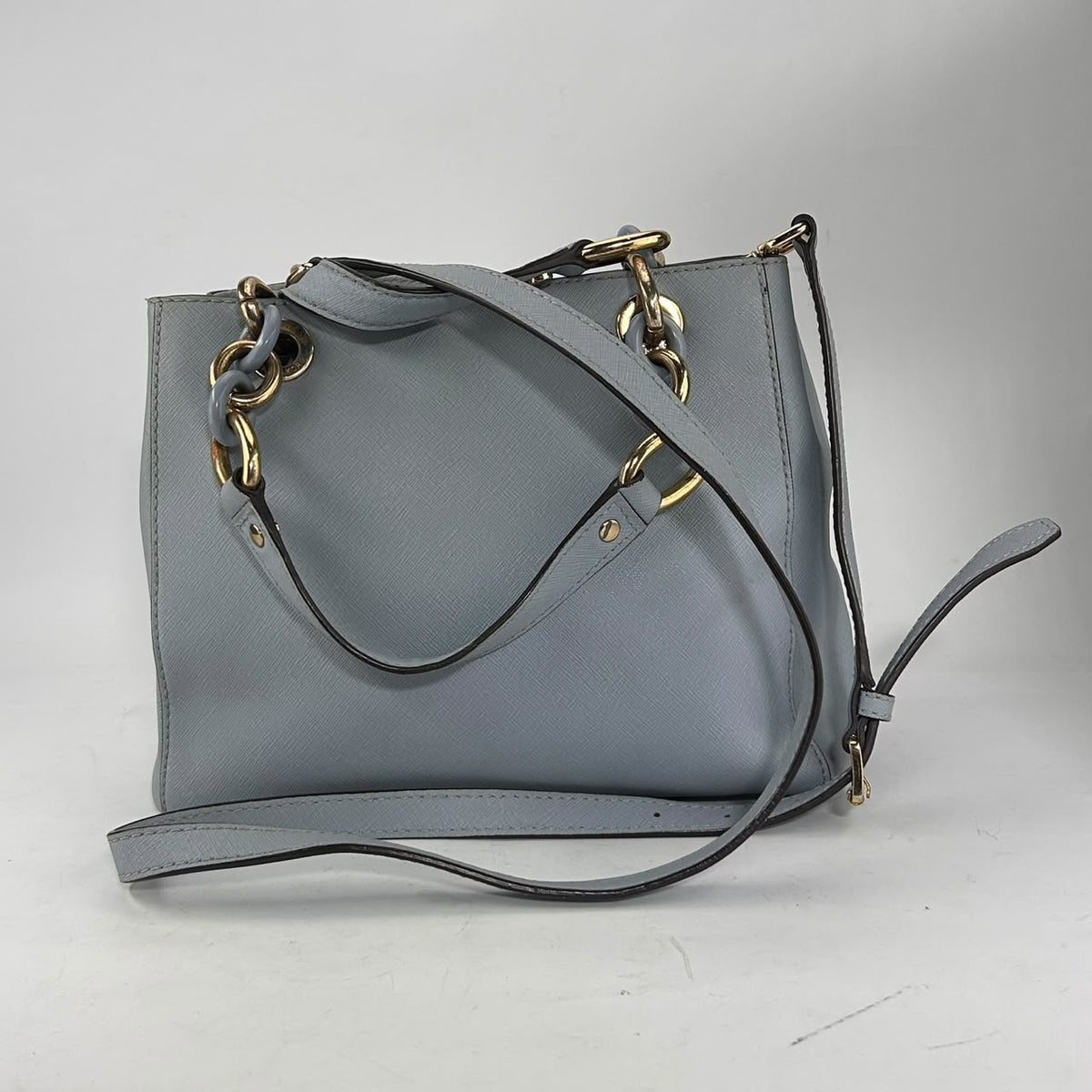 Powder Blue Chain-Link Satchel