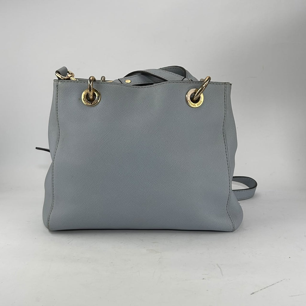 Powder Blue Chain-Link Satchel
