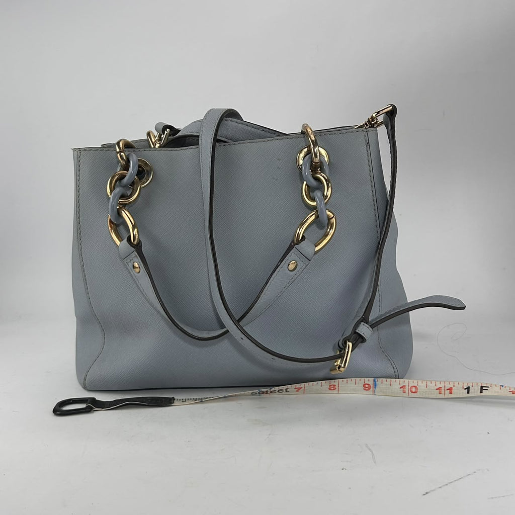 Powder Blue Chain-Link Satchel